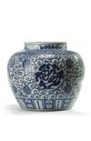 A Chinese blue and white 'shou' character jar