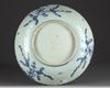 A Chinese blue and white 'Kraak porcelain' charger