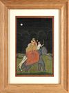 A PRINCE WITH HIS CONSORT HUNTING A LION, NORTH INDIA, 19TH CENTURY