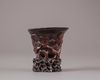 A Chinese bamboo 'magnolia' libation cup