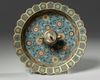 A Chinese cloisonné enamel pricket stick