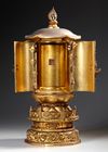 A FINE JAPANESE LACQUERED ALTAR SHRINE WITH EMBRACING KANGITEN, 19TH CENTURY