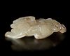 A CREAMY WHITE 'RUI SHOU' AUSPICIOUS BEAST, CHINA, HAN DYNASTY (206 BC-220 AD)
