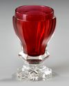 A BOHEMIAN RUBY CUT GLASS GOBLET, CIRCA 1860