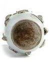 A Chinese famille rose moulded and appliqué 'precious objects' rouleau vase