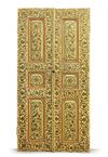 A PAIR OF QAJAR LACQUER PAINTED DOORS, PERSIA, 19TH CENTURY