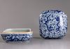 A LARGE CHINESE BLUE AND WHITE 'DRAGON' BOX AND COVER