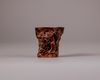A Chinese aloeswood 'scholar and pine' libation cup
