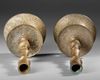 TWO OTTOMAN ENGRAVED BARASS CANDLESTICKS , TURKEY 17TH CENTURY