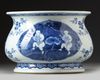 A Chinese blue and white censer