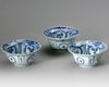 THREE CHINESE BLUE AND WHITE BOWLS, WANLI PERIOD (1572-1620)