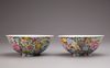 A pair of Chinese millefleurs bowls