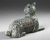 A PERSIAN FELINE-FORM BRONZE INCENSE BURNER, KHURASSAN STYLE, 19TH-20TH CENTURY