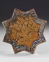 STAR-SHAPED KASHAN TILE, PERSIA, 13TH–14TH CENTURY
