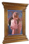 ORIENTALIST SCHOOL, A LARGE PORTRAIT OF A YOUNG MAN IN THE SAHARA DESERT, NORTH AFRICA, OIL ON CANVAS, 20TH CENTURY