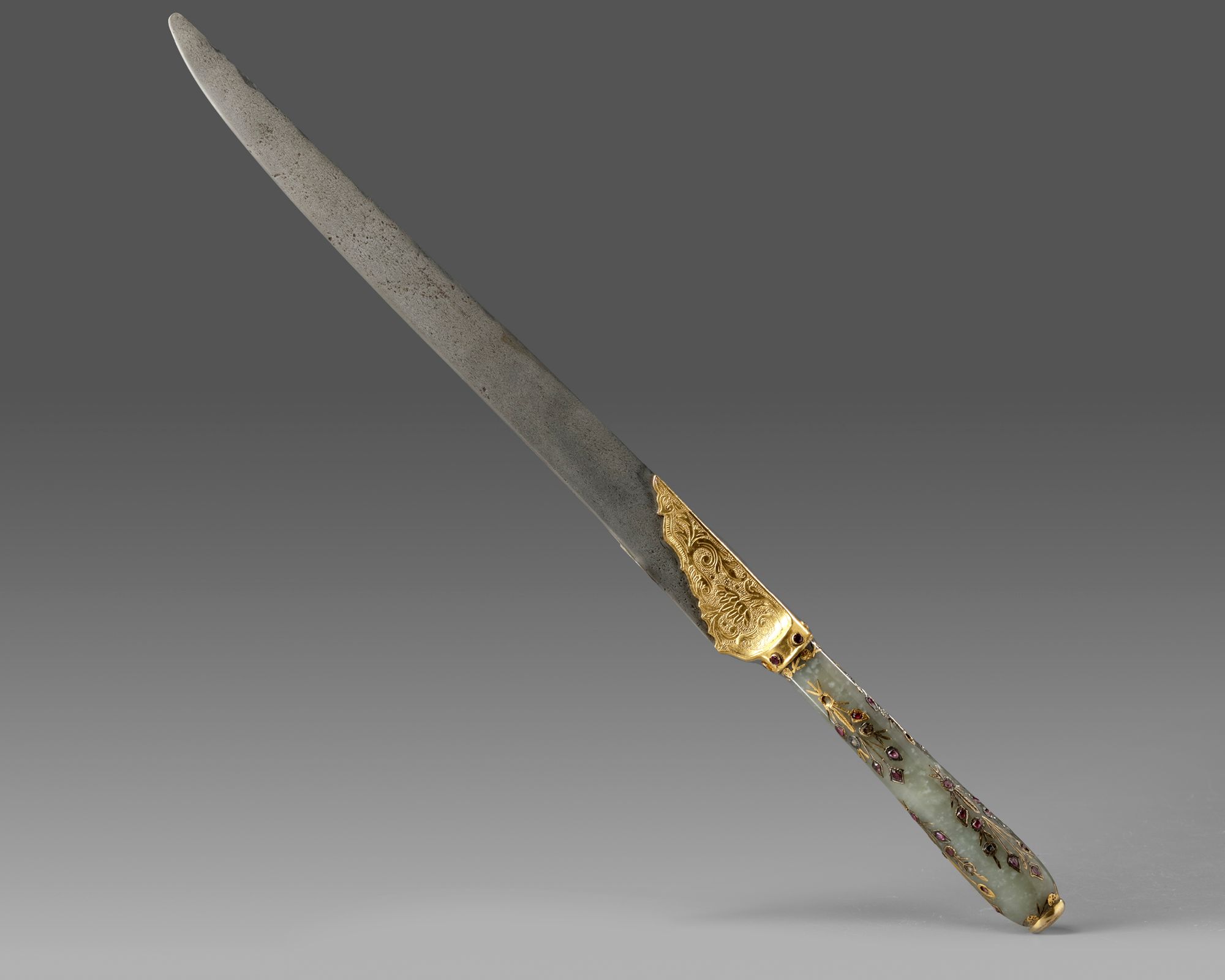 An Ottoman gem-set jade-hilted dagger