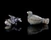 TWO RARE ISLAMIC GLASS BIRDS, NEAR EAST, 9TH CENTURY