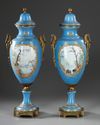 A PAIR OF SEVRES STYLE PORCELAIN VASES, LATE 19TH CENTURY