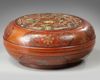 A Chinese tianqi lacquer precious objects-inlaid 'dragon' box and cover