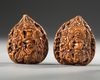 CHINESE CARVED HEDIAU FRUIT NUT BEADS, 19TH CENTURY