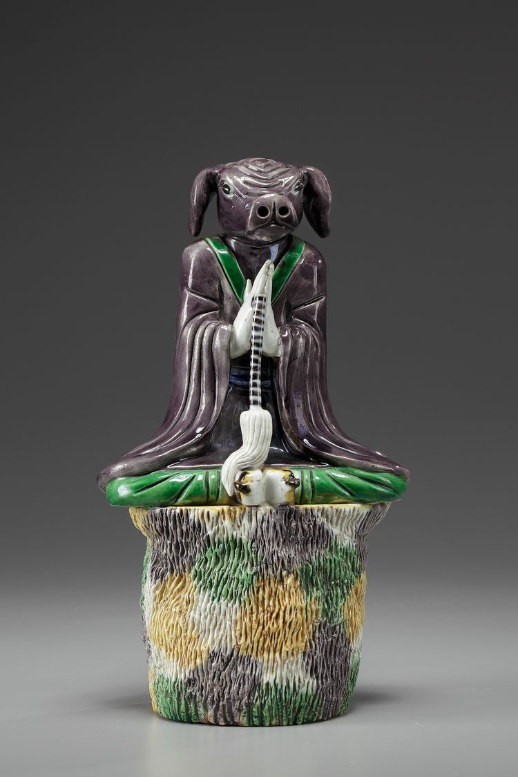 An biscuit porcelain zodiac figure