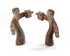 A PAIR OF CHINESE POTTERY FEMALE DANCERS, EASTERN HAN DYNASTY (25-220 AD)