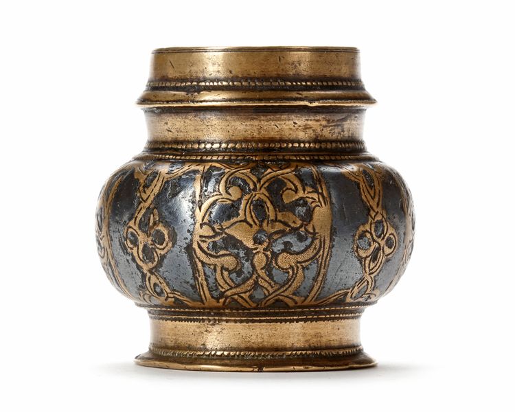 A SELJUK SILVER NIELLO INKWELL, PERSIA KHURASAN, 12TH CENTURY