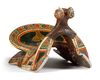 A LACQUERED AND BONE DECORATED WOOD SADDLE, UZBEKISTAN, 19TH CENTURY
