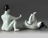 A Chinese enamelled porcelain erotic group