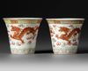 A PAIR OF FAMILLE ROSE ‘DRAGON AND PHOENIX’ CUPS WITH,  GUANGXU MARK AND OF THE PERIOD