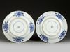A PAIR OF BLUE AND WHITE SCHOLARS PLATES, KANGXI PERIOD (1662-1722)