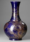 LARGE CHINESE COBALT-BLUE AND GILT VASE, 19TH / 20TH CENTURY