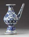 A CHINESE BLUE AND WHITE XUANDE-STYLE EWER, QING DYNASTY (1644-1911)