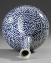 A JAPANESE BLUE AND WHITE SAKE BOTTLE VASE , WITH OCTOPUS AND KARAKUSA, LATE EDO PERIOD, 18TH CENTURY