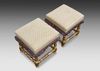 A PAIR OF FRENCH CARVED AND GILDED WOODEN POOFS, LOUIS XIII STYLE, LATE 19TH CENTURY