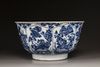 A large blue and white 'floral' bowl