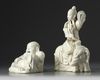 TWO CHINESE WHITE GLAZED IMMORTALS, 19TH CENTURY