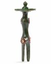 A MUGHAL GEM-SET JADE TALWAR HILT, INDIA, 19TH CENTURY