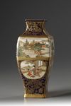 A Japanese Square-Shaped Satsuma Vase