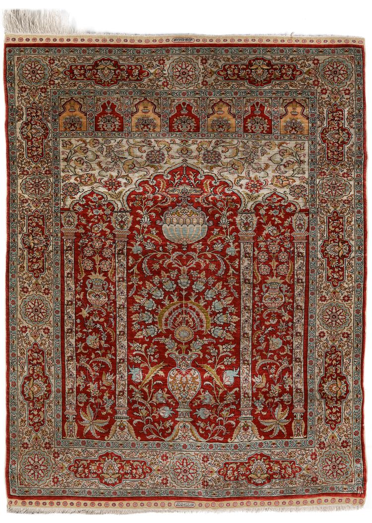 A SIGNED KEREKE SILK RUG, TURKEY, 1970