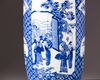 A blue and white rouleau vase