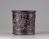A zitan carved brush pot