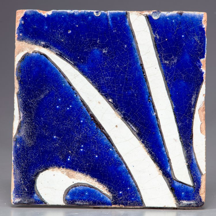 A Persian  Safavid Pottery Tile .
