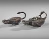 TWO ROMAN BRONZE LAMPS, 3RD - 4TH CENTURY AD
