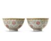 A pair of Chinese famille rose 'lotus' bowls