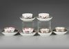 A CHINESE COLLECTION OF SIX CUPS AND SIX SAUCERS, 18TH CENTURY