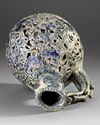 A KASHAN RETICULATED COCKEREL-HEAD POTTERY EWER, PERSIA,  13TH CENTURY