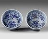 PAIR OF CHINESE BLUE AND WHITE ‘LOTUS’ BOWLS, MING-STYLE, 20TH CENTURY