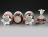 A SET OF THREE FRENCH OPALINE VASES, 19TH CENTURY