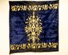 An Ottoman deep blue embroidered wrapping cloth bohca
